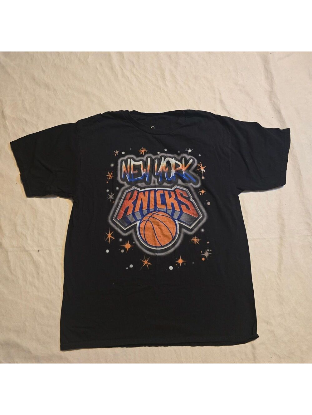 New York Knicks NBA Black Cotton T-Shirt Medium